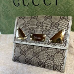 Gucci Guccissima Brown and Gold Wallet with Iconic GG Monogram Monster